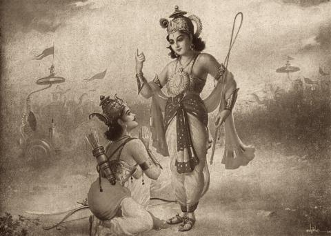 Sri Krishna and Arjuna